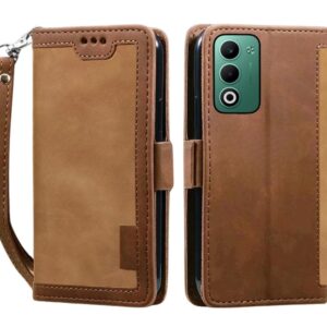 Oppo A5 5G 2025 Mobile Phone | Business Professional Case | Premium Leather Finish Back Cover | Foldable Stand | Wallet Card Slots | Top Trending | Brown_312